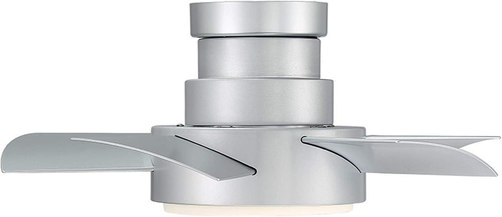 Modern Forms FH-W1802-26L-35-TT Vox - 5 Blade Flush Mount Ceiling Fan with Light Kit-11 Inches Tall and 26 Inches Wide, Finish Color: Titanium Silver, Color Temperature: 3500