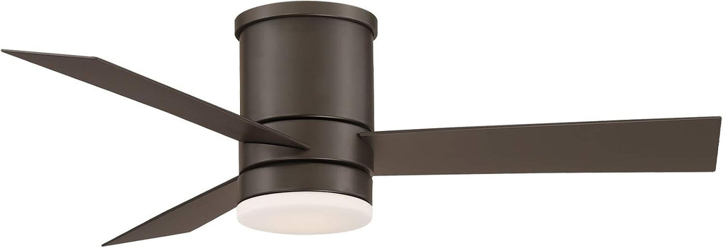 Axis Smart Indoor and Outdoor 3-Blade Flush Mount Ceiling Fan 44in Bronze with 3000K LED Light Kit and Remote Control works with Alexa, Google Assistant, Samsung Things, and iOS or Android App