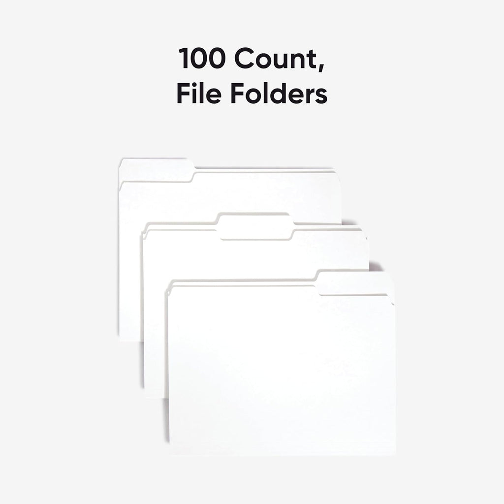 Smead Standard File Folders, White, 1/3-Cut Tabs, Letter Size (12843)| (Pack of 500)