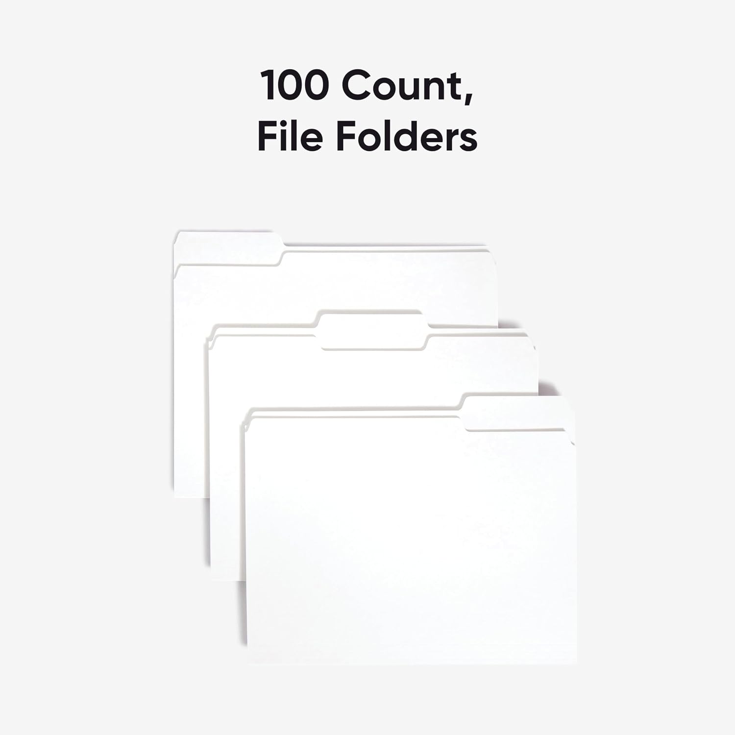 Smead Standard File Folders, White, 1/3-Cut Tabs, Letter Size (12843)| (Pack of 500)