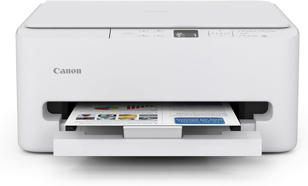 Canon PIXMA TS6520 Wireless Color Inkjet Printer Duplex Printing, White – Home Printer with Copier/Scanner, 1.42' OLED Display, Intuitive Control Panel, Compact Design