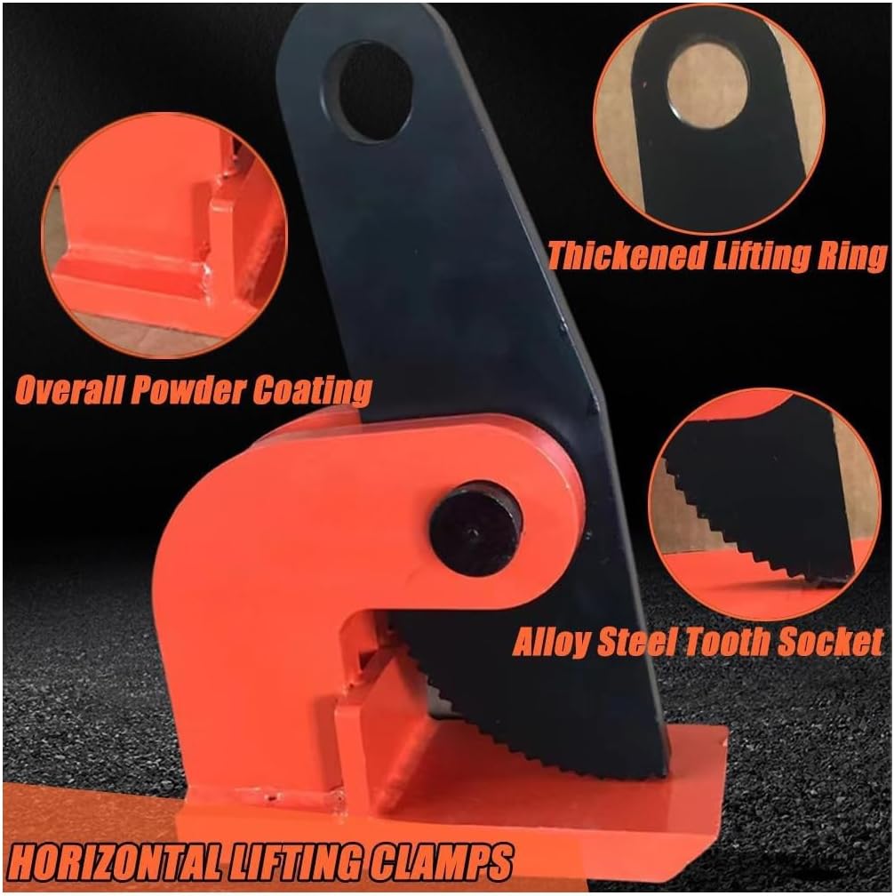 jiangjin 4 Inch Opening Steel Plate Clamp,Horizontal Plate Lifting Clamp,for Equipment Heavy Duty Lifting Tool(Size:3T)