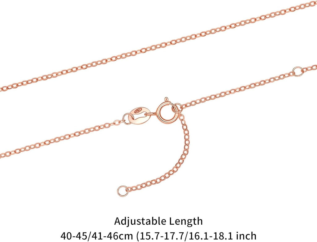 ZHOU LIU FU 18K Gold Chain Necklace for Women Cable Necklaces Dainty Choker Adjustable Thin Chains Trendy Layered Sturdy Jewelry Spring Clasp Simple Shiny Real Gold Gift