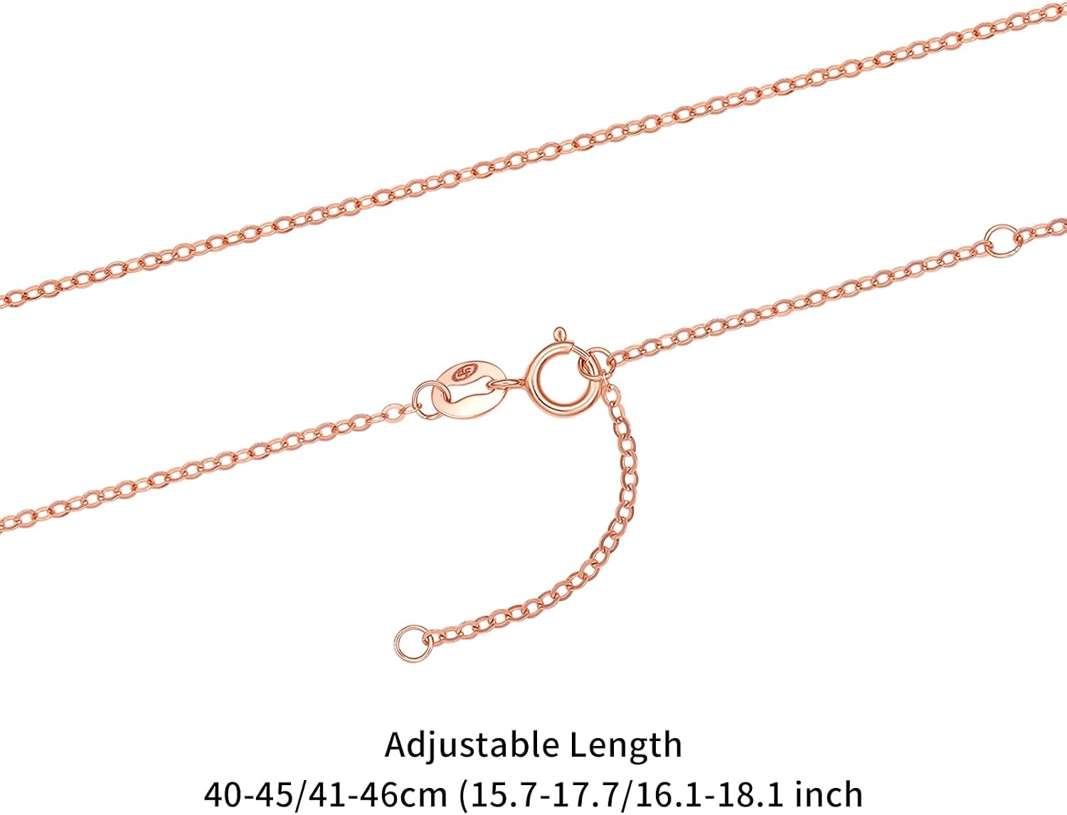 ZHOU LIU FU 18K Gold Chain Necklace for Women Cable Necklaces Dainty Choker Adjustable Thin Chains Trendy Layered Sturdy Jewelry Spring Clasp Simple Shiny Real Gold Gift