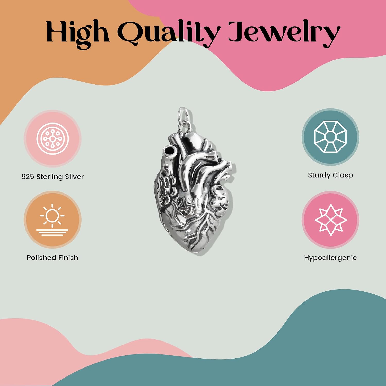 FashionJunkie4Life Sterling Silver Locket Necklaces for Women, 18' Cable Chain