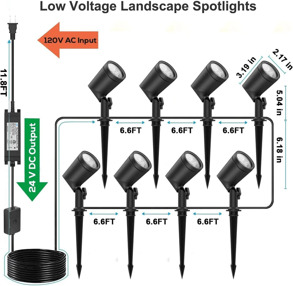 ZYAN 8 Pack Smart Landscape Lights, Color Changing Landscape Spotlights, App Control & Remote Control, Compatible with Alexa