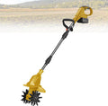 21v Cordless Tiller Cultivator, Gardening Tillers with 270RPM, 1 or 2 Battery Set, 20cm Width 25cm Depth, Portable for Lawn Garden Small Space Yellow-FourBlades-1battery