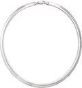 Savlano 925 Sterling Silver 8MM Italian Solid Flat Omega Chain Necklace for Women - Made in Italy Comes With a Gift Box