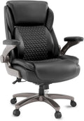 Staples Randolph Ergonomic Bonded Leather Executive Big & Tall Chair, 400 lb. Capacity, Black