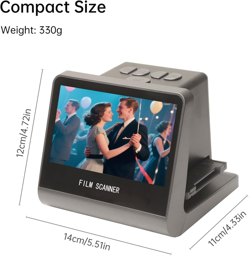 Yunseity Film and Slide Scanner for 135 Film, Slide to Digital JPEG Photos Built in 16GB Memory 5in LCD Screen, 14.0MP Photo Digitizer, Support PC Compute TV for Wins Vista 7 8 10