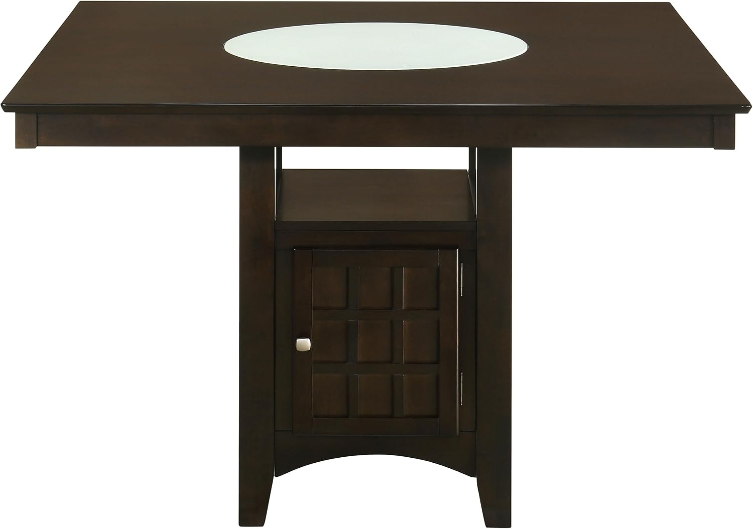 Coaster Home Furnishings - Gabriel - 5-Piece Counter Height Dining Set - Square Wood Table with Storage & 4 Upholstered Lattice-Back Chairs - Dining Room & Kitchen - Cappuccino - 100438-S5