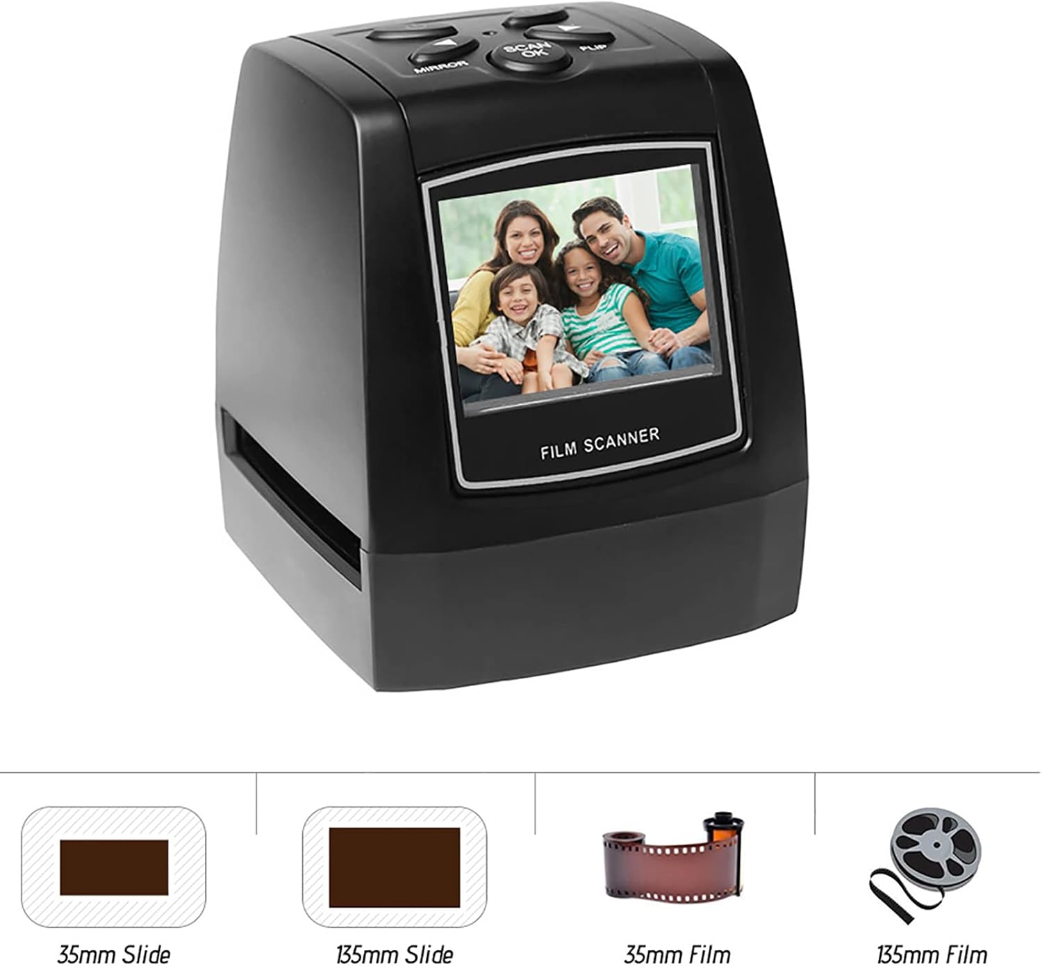 Negatives Scanner,Film Slide Scanner,Convert 135 Film/35mm Slide to JPG Digital Photos,Support USB Output,Works with Different Types