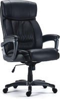 STAPLES Lockland Ergonomic Managers Office Chair, Big & Tall Cushioned, Adjustable Height, Metal Frame, Bonded Leather, for Workspace, Home, or Gaming, Black