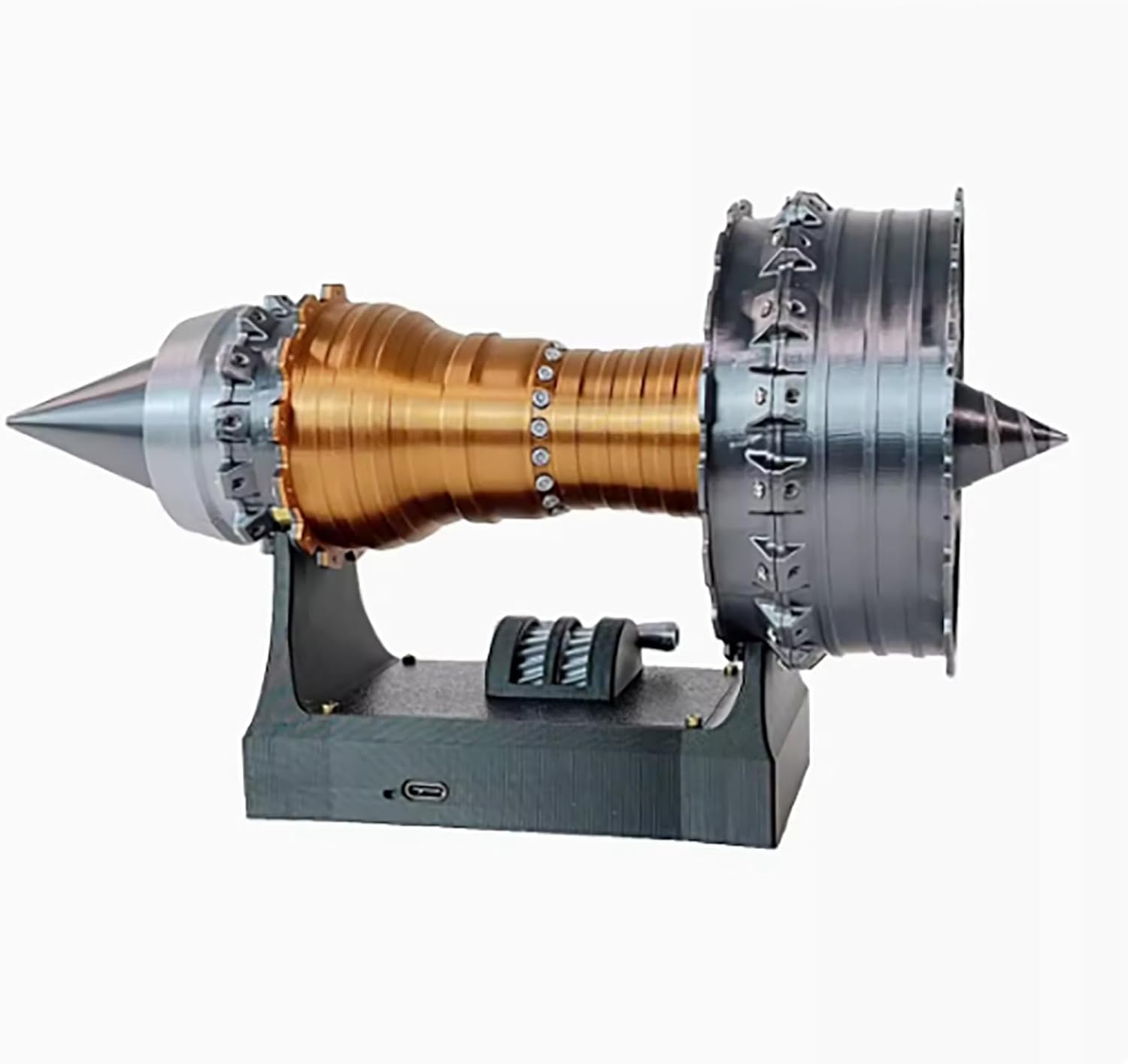 TR900 Turbofan Engine Model, Adjustable Speed Aircraft Engine Turbojet Engine Model with Light, Mechanical Science Education Toy Desk Decor Gift Ideal for Adult (24CM)