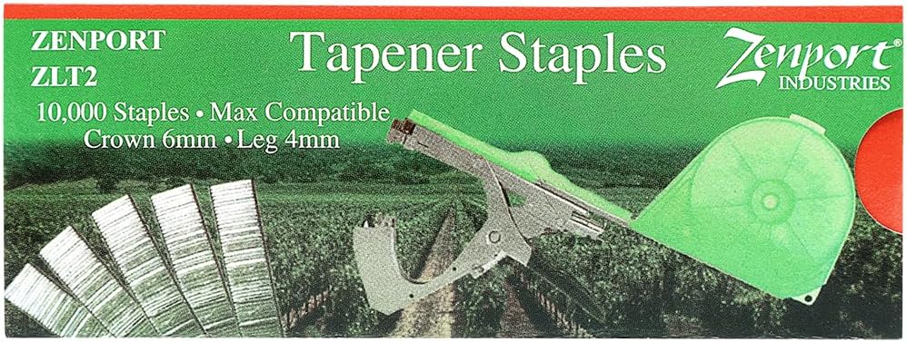 Zenport ZLT2 Staples for Plant Tying Tools, Compatible with MAX HT Tapener Tools, 10,000 Count - 10 Pack