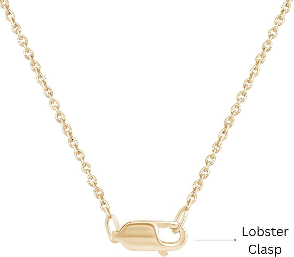 DEWBERRY 1/4 cttw to 2.00 cttw Round Black Diamond Solitaire Pendant Necklace for Women Men | 4 Prong Lobster Lock 18' Cable Chain Necklace in 14KT White or Yellow Gold Plating 925 Silver Pendant