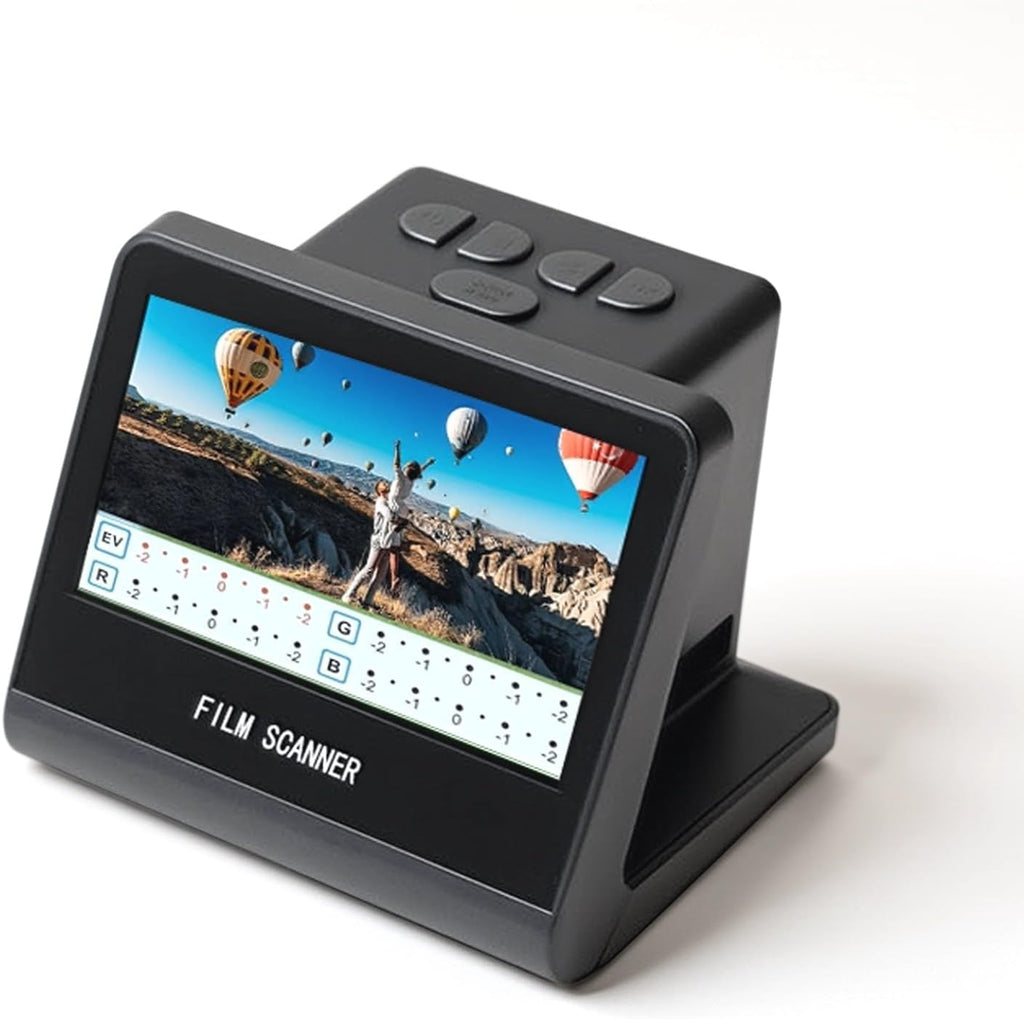 22MP Film Scanner Digital Slide Scanner with 5in LCD Screen, Converts 35mm 126 110 135 Negatives, Built in 16GB Memory for Easy Storage