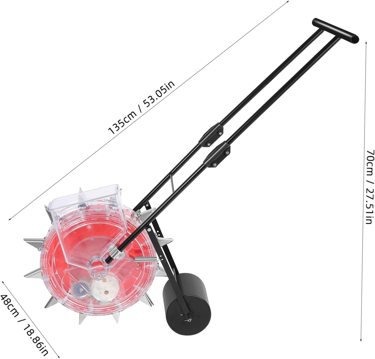 VANZACK Hand-Push and Fertilizing Roller Multi-Functional Manual Gardening Tool for Precision Sowing and Efficient Growth