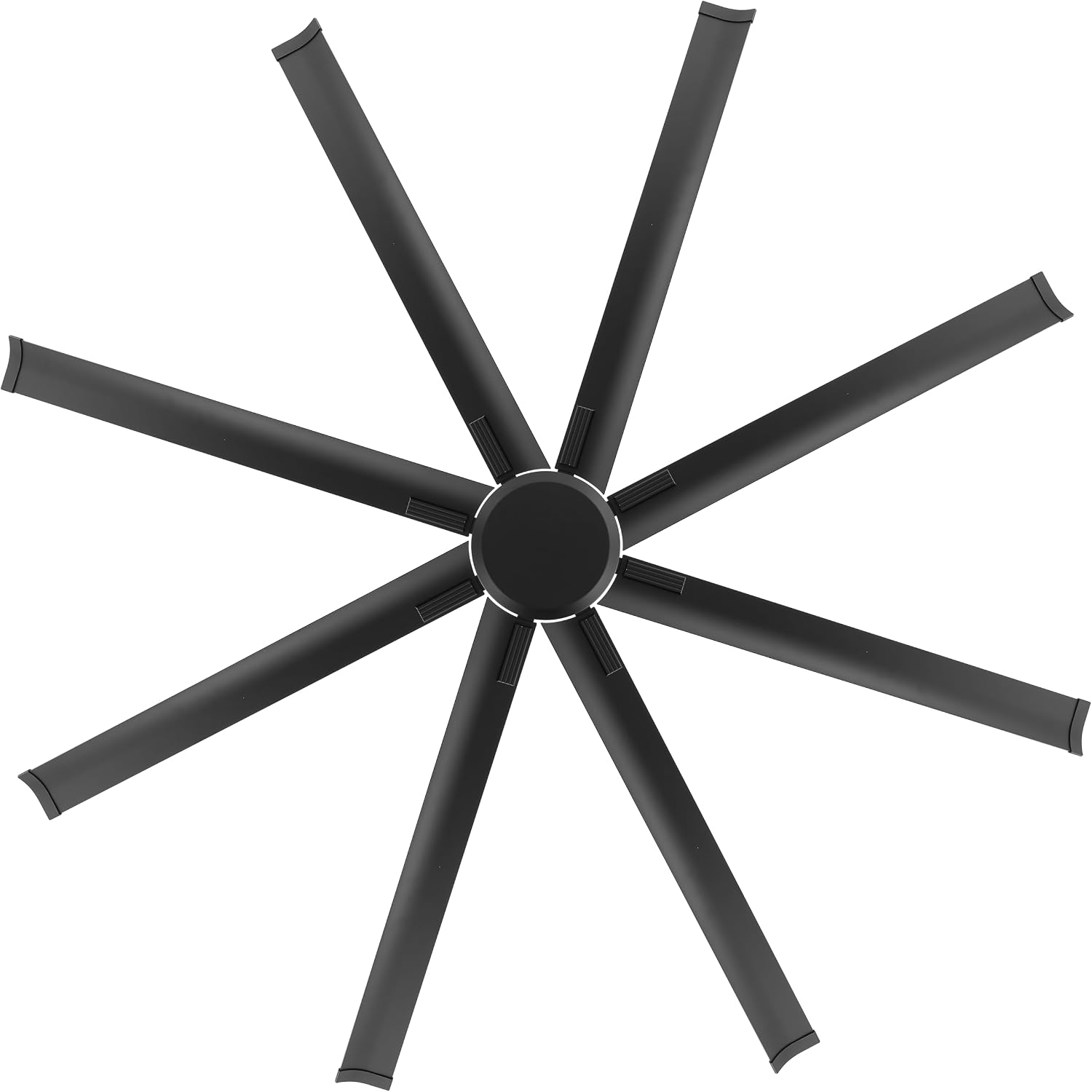 LEDLUX 84' Ceiling Fan No Light, Reversible DC Motor, 6 Speed Remote Control, Industrial 8 Aluminum Blades with 3 Downrods for Home or Commercial, Living Room/Warehouse Black