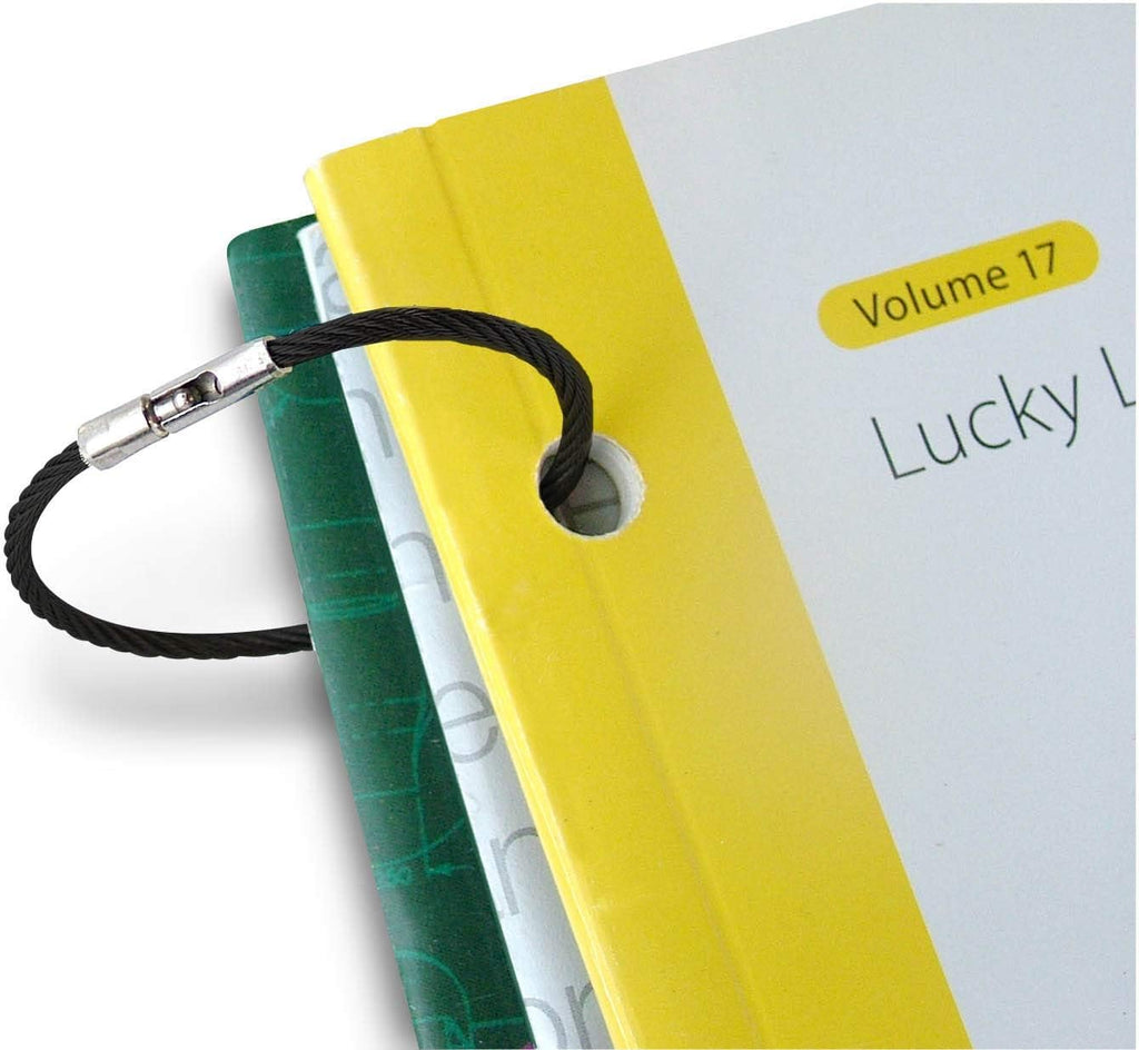 Lucky Line 5'' Flex-O-Loc Cable Key Ring, Galvanized Steel, Corrosion-Resistant, 150 Count Jar, Assorted Colors, 71125