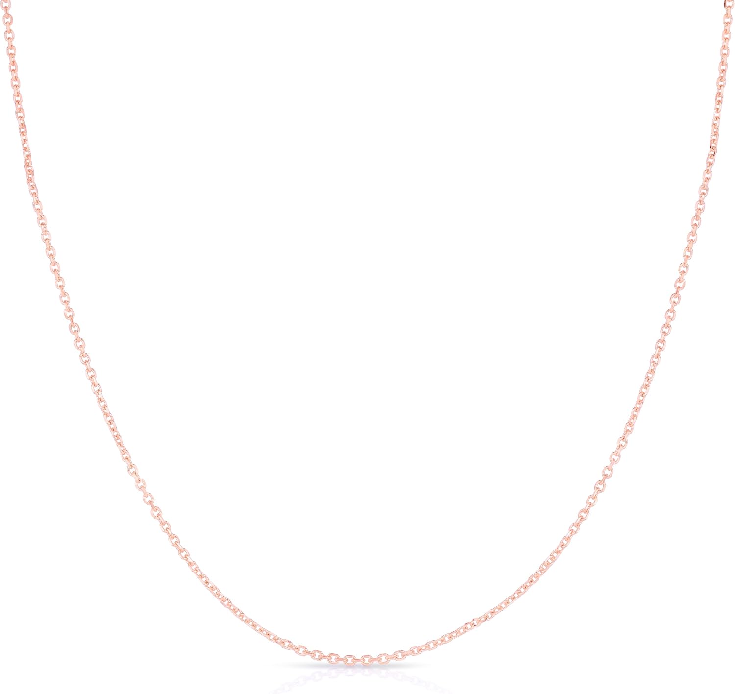 Floreo 10k Yellow Gold, White Gold, or Rose Gold 0.68mm Double Extendable Solid Diamond Cut Cable Chain Adjustable Necklace, 16' - 17' - 18 Inch