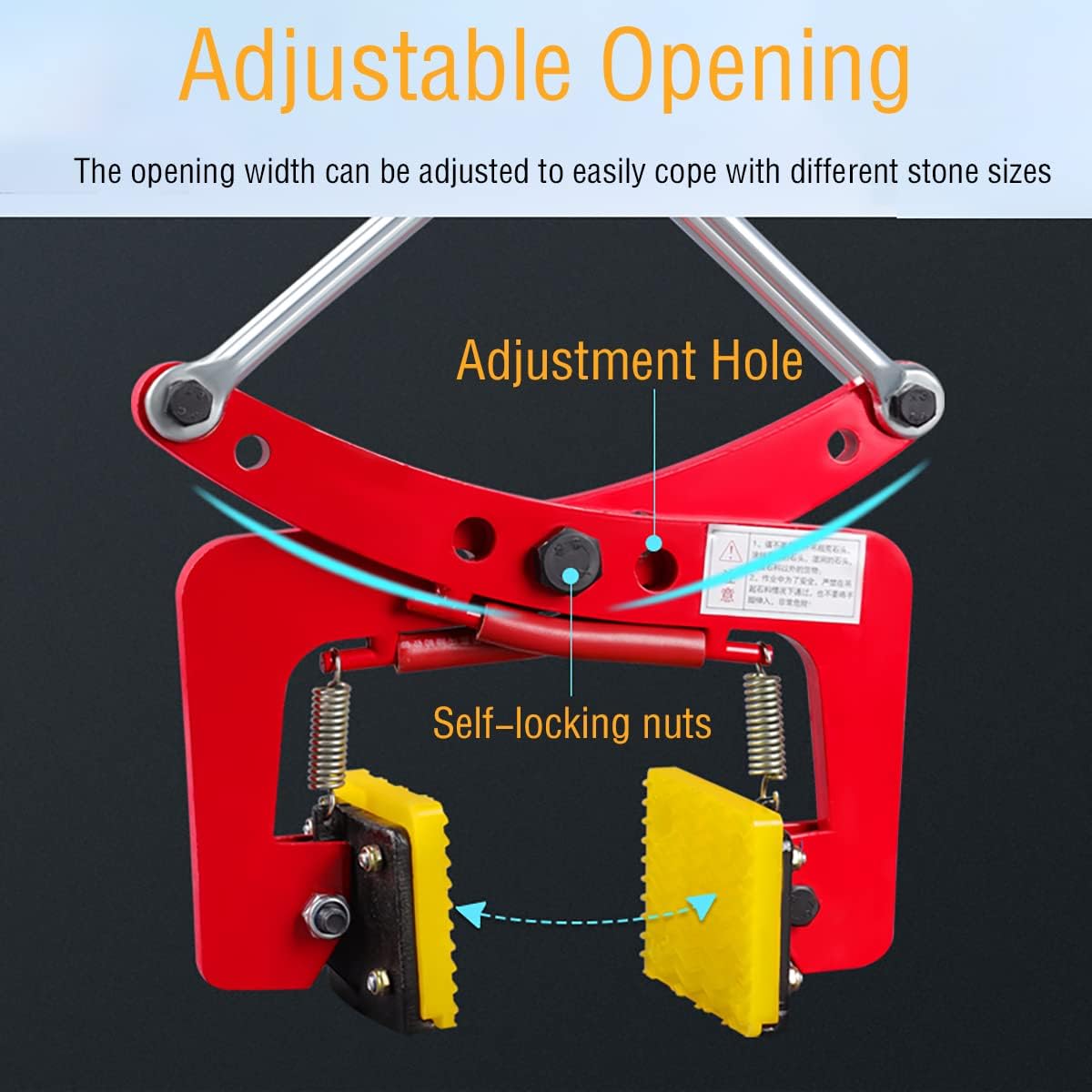 Stone Lifting Clamps, Vertical Steel Plate Lifting Clamps, Heavy-Duty Plate Pliers Clamp for Transporting Steel Plates and Transporting Hanging Stone,4in,280kg