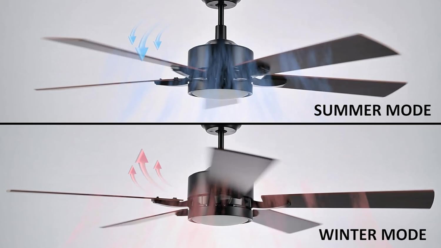 SMAFAN 52' Ceiling Fan with Light and Remote, 10 Speeds Reversible DC Motor Outdoor Ceiling Fan, 3 Light Colors Dimmable, Compatible with Alexa, Siri & Google Home, Dark Walnut & Reddish brown