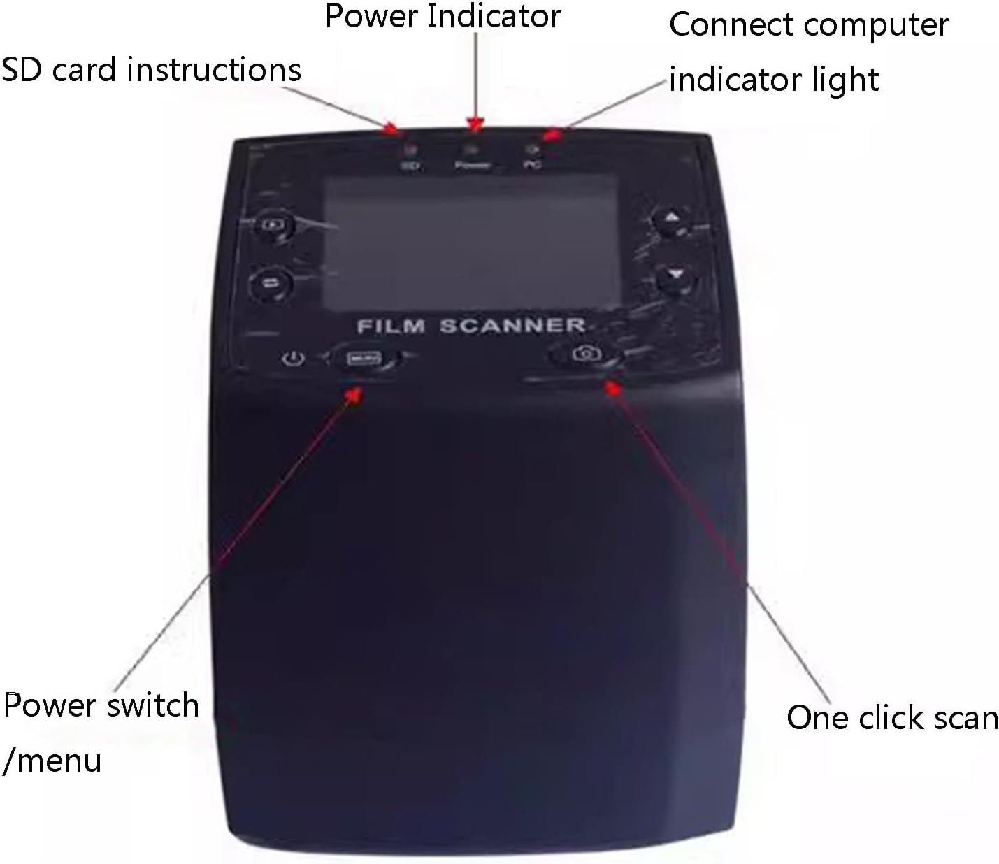 Mini Digital Film & Slide Scanner, Negative Viewer, with 2.4 LCD Color Screen, Slide Mounts Feeder, Converts 35mm, 126, 110, 8mm Film Slides to JPEG Images