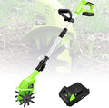 Electric Tiller, Garden Power Rotavator/Cultivator with 4000mAh Rechargeable Battery and Charger, Working Width 10CM & 25CM Tilling Depth, for Garden Lawn