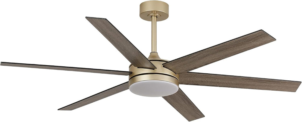 60 Inch Gold Ceiling Fan with Lights and Remote/APP, Modern Black Gold Ceiling Fan 5 Blade Fandelier for Living Room Shop, 3CCT, 6 Speeds, Timer, Quiet DC Motor Indoor Large Ceiling Fan