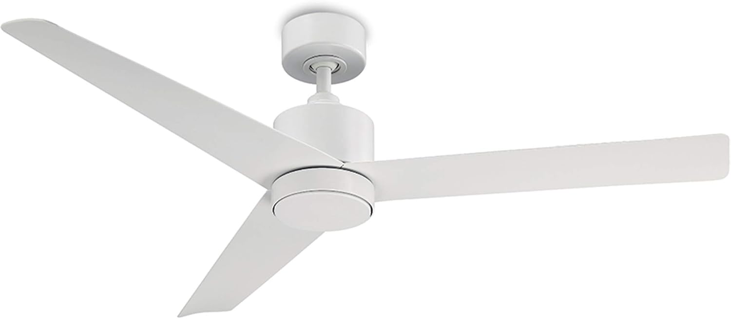 Modern Forms Lotus Indoor and Outdoor 3-Blade Smart Ceiling Fan 54in Matte White with 2700K LED Light Kit and Remote Control, (FR-W1809-54L-27-MW)