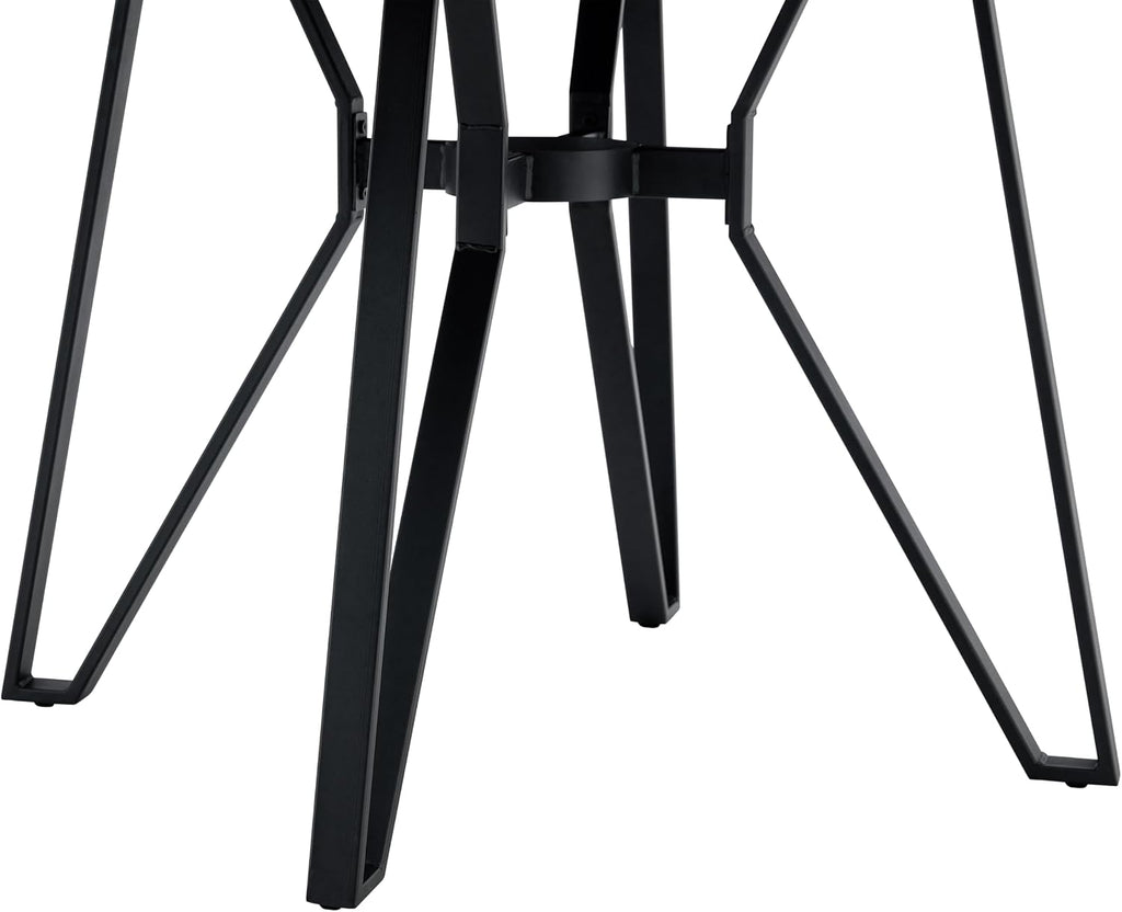 Christopher Knight Home Declan 5 Piece Wooden Dining Table Set for 4, Modern Dining Chairs Set of 4 and Table Set, Round Dining Table and Chair Set for Home/Apartment/Restaurant, Black+Brown