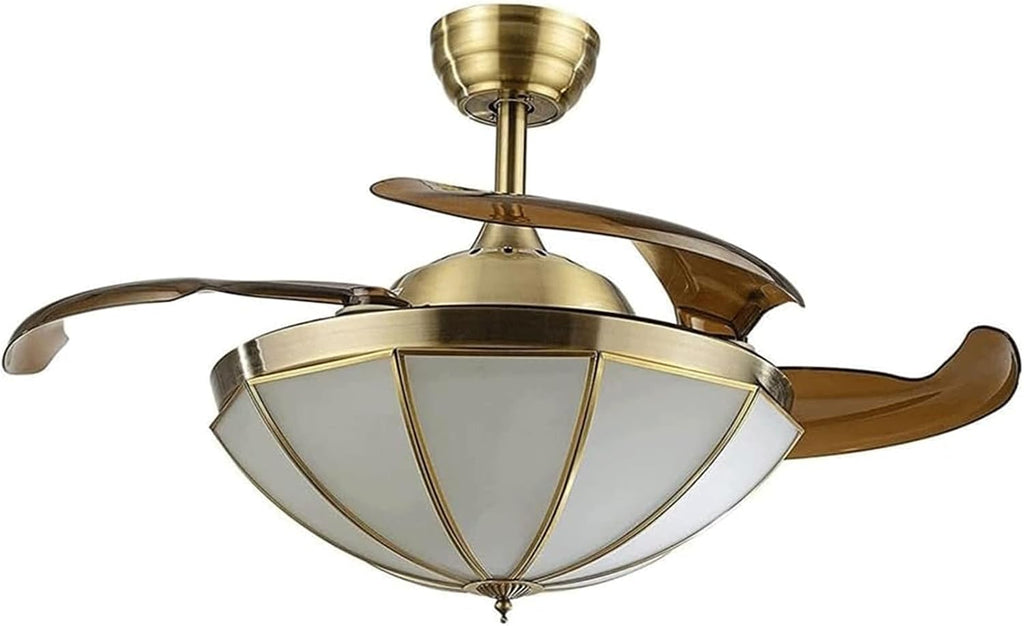 Lamp Retractable Ceiling Fan Light Lighting Ceiling Fans Light Fixture Ceiling Fan Retro Remote Control Farmhouse Living Room Energy Saving