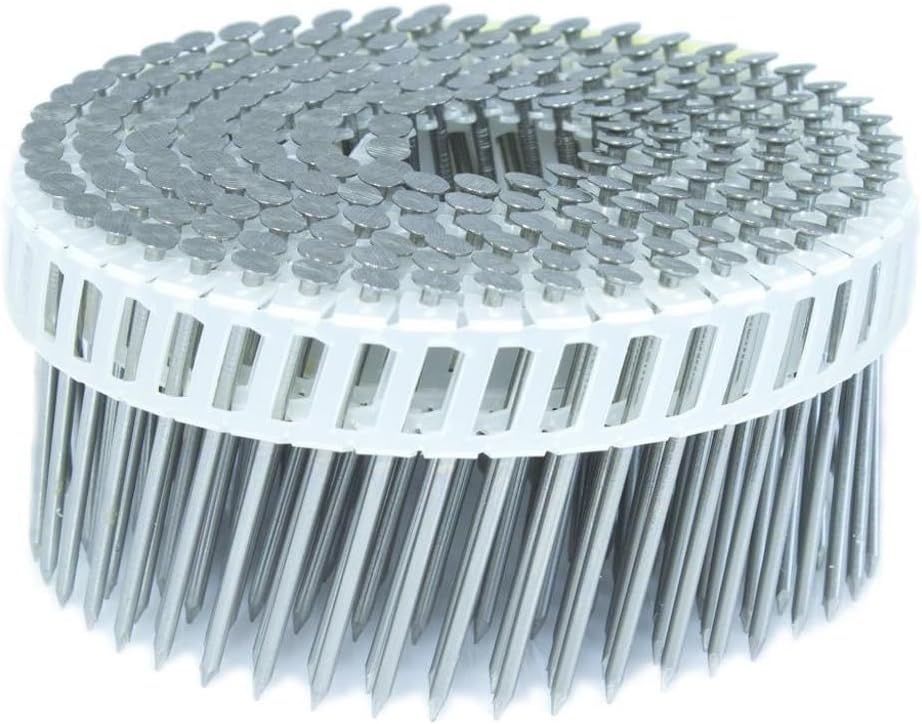 FASCO 13-Gauge 14° Plastic Collated Siding & Framing Nails – 1-3/4' x .092 304 Stainless Steel Ring Shank – Full Carton (CTN) – MP592RSSE3.2M