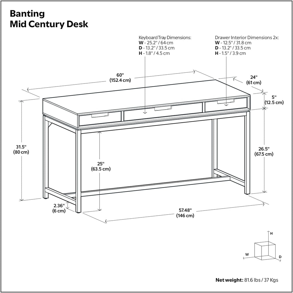 SIMPLIHOME Banting Desk and Bookcase Bundle - 60 inch Wide Solid Wood Desk with Drawers and 30 inch Wide 4-Shelf Bookcase in Medium Saddle Brown, Modern Industrial Home Office Furniture (Set of 2)