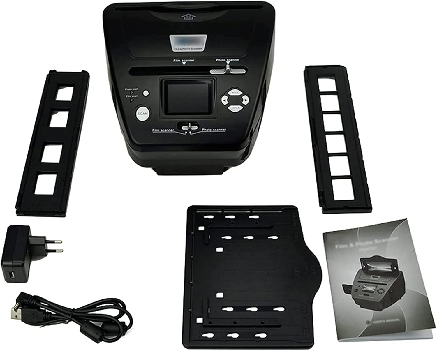 Film Slide Scanner, High Resolution Film Scanner, Converts 35mm 135/Slides/Negatives to Digital JPG Photos, Scan 3 * 5, 4 * 6, 5 * 7 Paper Photos,Black