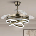 42' Retractable Fandelier Ceiling Fan with Lights Remote - Silent Dimmable Modern 6 Speed LED Chandelier Fan for Bedroom Living Room Kitchen