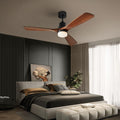 Ceiling Fans with Lights, 60' Wood Ceiling Fan with Remote Control, 3 Walnut Fan Blades Reversible Quiet DC Motor 6 Speeds Timing Farmhouse Ceiling Fan for Bedroom/Living Room/Study/Porch