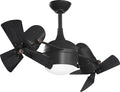 Matthews DGLK-BK-WDBK Dagny LK Damp Rated 41' Dual Motor 360° Rotational LED Ceiling Fan with Light & Remote, Solid Wood Blades, Matte Black