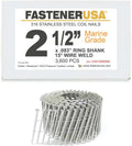 2 1/2' x .093 Ring 316SS Coil Nails 15-DEG Wire 3,600ct