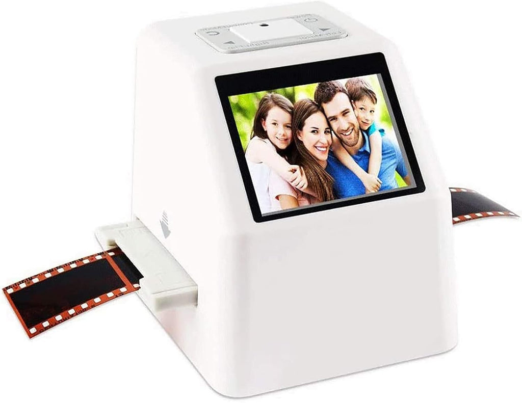 Negative Film Scanner, Digital Film & Slide Scanner, 2.4' LCD Screen, Converts 135 110 126 and Super 8 Films/Slides/Negatives to Digital JPEG Photos, Built-in 128MB Memory