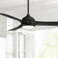 Casa Vieja 54' Expdite Modern Industrial 3 Blade Indoor Outdoor Ceiling Fan with Light LED Remote Control Black Brown White Diffuse Damp Rated for Patio Exterior House Porch Gazebo Garage