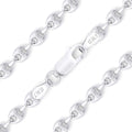 Alfred & Vincent 5.2mm Puffed Marina/Mariner Link Italian Chain Necklace in .925 Sterling Silver