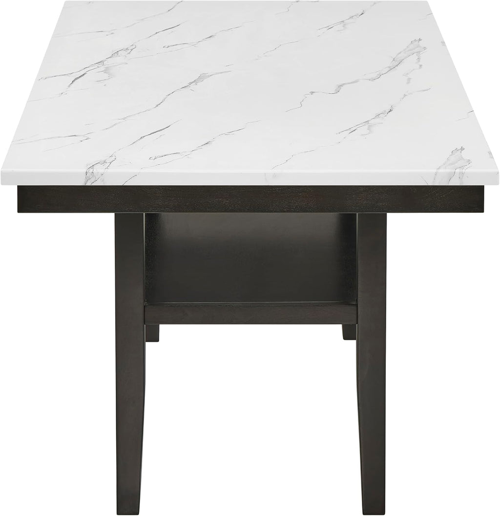New Classic Furniture Carissa 6-Piece Wood Rectangle Dining Set in Stone