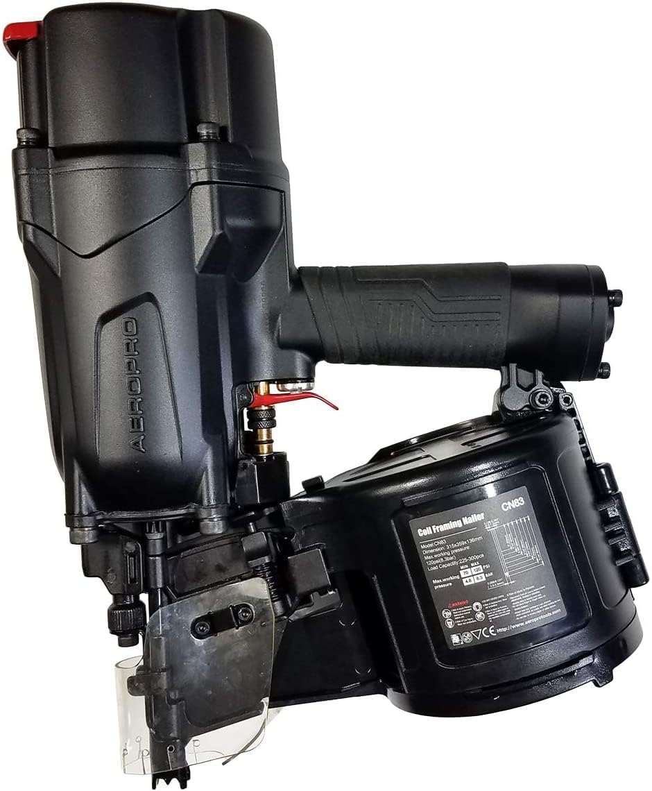 AeroPro CN83 Coil Framing Nailer 2' to 3-1/4' for Framing, Wall Sheathing, Roof Decking, & Subflooring