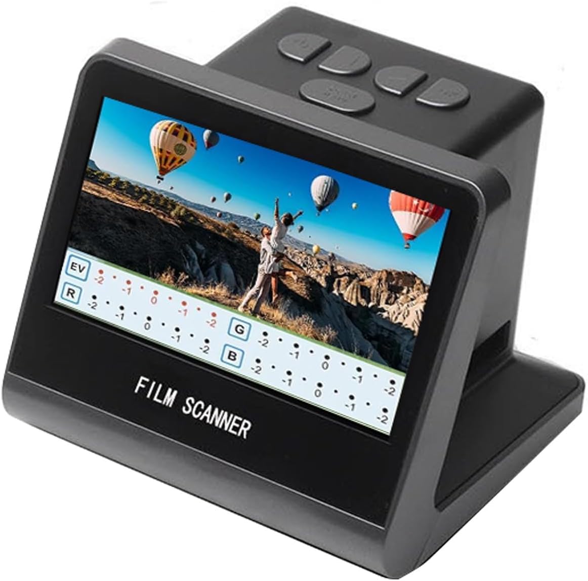 22MP Film Scanner, 5in LCD HD Display 16GB Memory Converts 35mm 126 110 135 50mm Super 8 Slides Negatives to JPEG Digital Photos