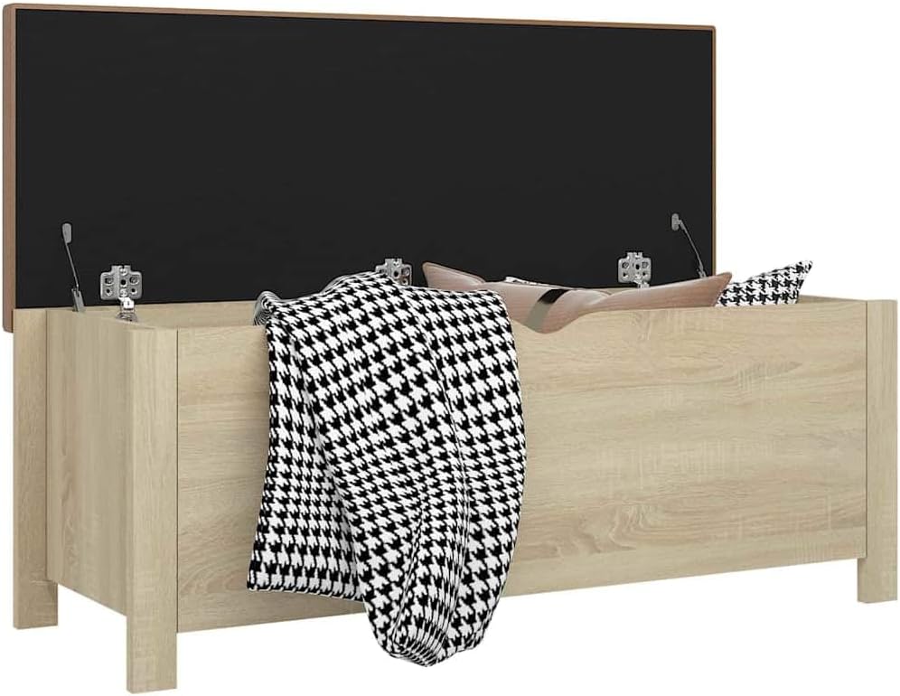 Modern Design Storage Box with a Cushion Bench, Entryway Bench with Cushioned Seat for Living Room, Home, Office, 41.3'x15.7'x17.7',-373
