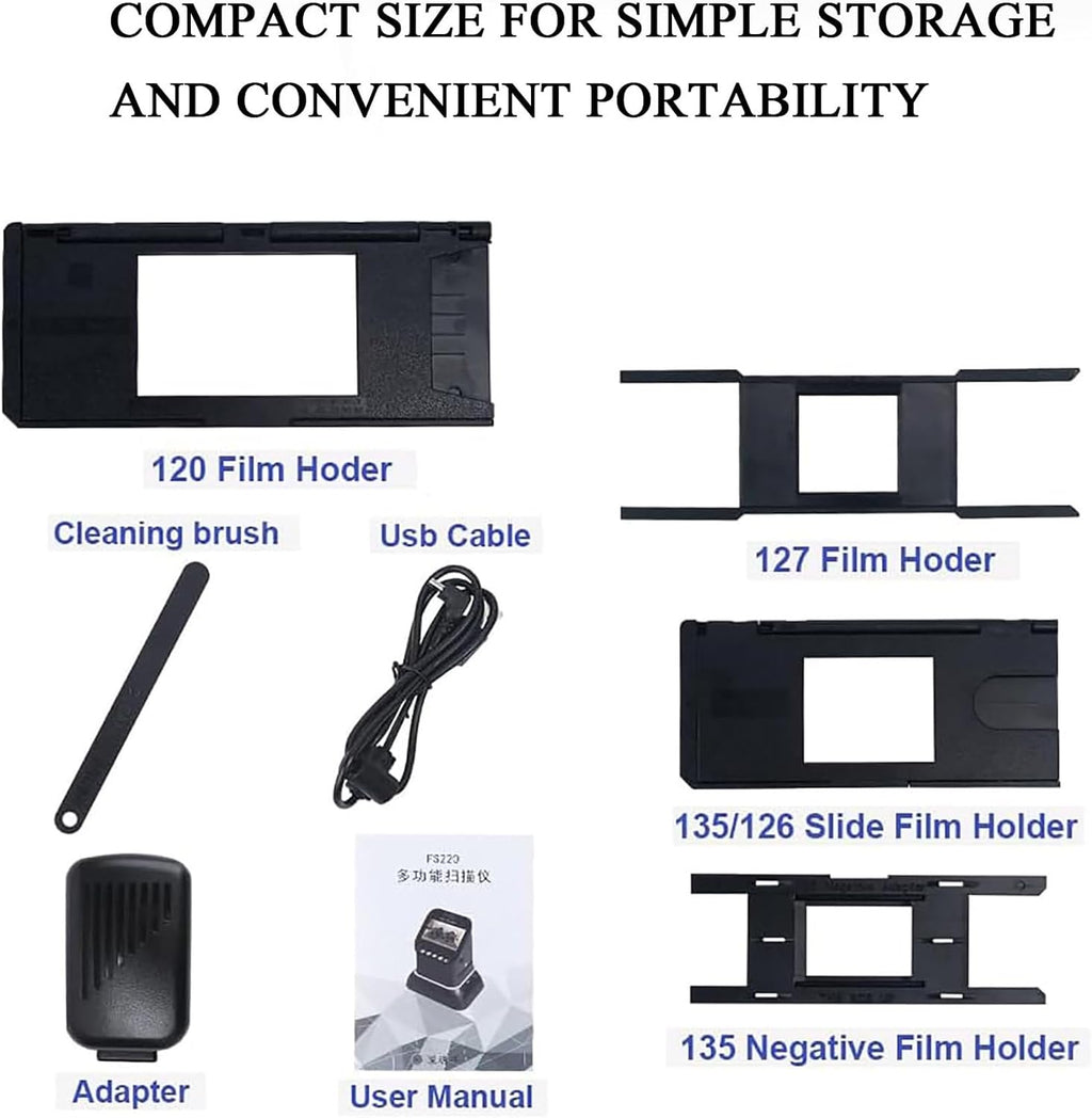 Film Slide Scanner 120 High Resolution, Film And Slide Viewer, 4.3'' Lcd Display Film, Converts 35mm/126/110 & 135/126/110 Slides Into