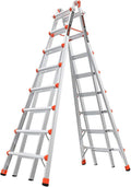 Little Giant Ladders Skyscraper M15, Adjustable Step Ladder, 8–15 Ft, Aluminum, 300 lb Capacity, Type 1A Extra Heavy Duty, 18.75-Ft Reach (10109)