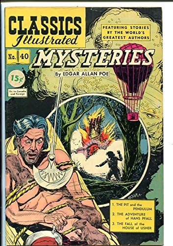 CLASSICS ILLUSTRATED #40-HRN 75-MYSTERIES-EDGAR ALLAN POE-HORROR-HIGH GRADE-vf
